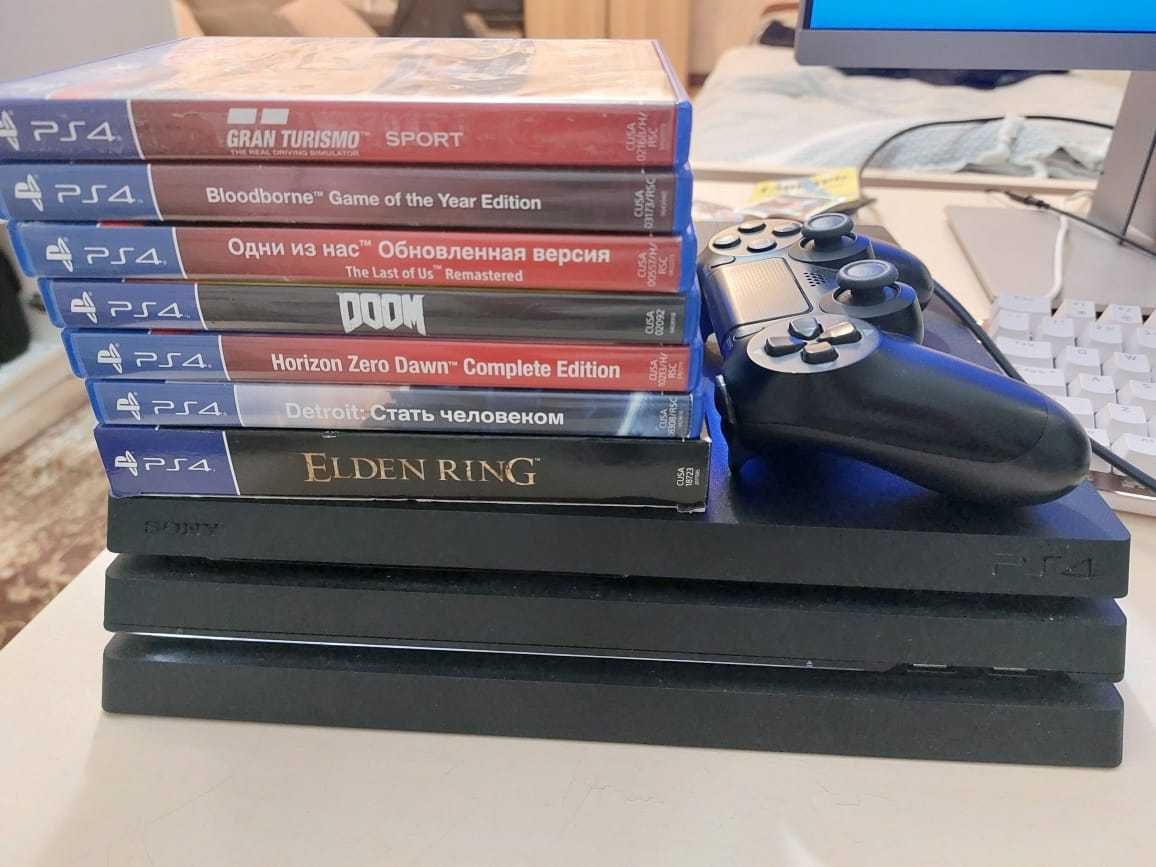 ps4 с играми и джойстиком