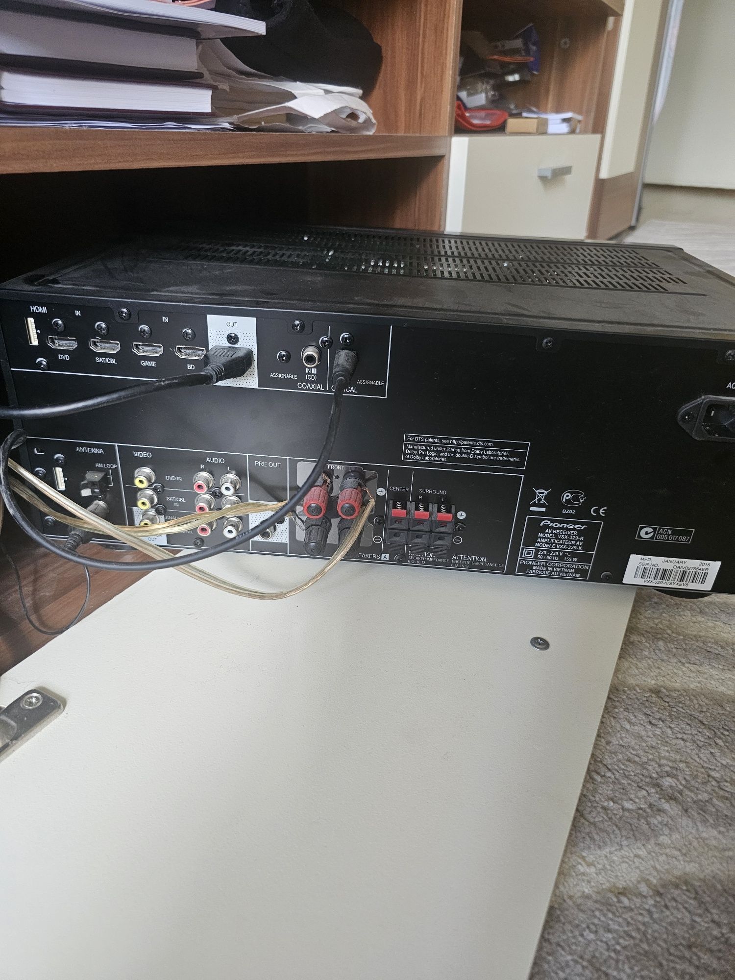 Receiver  pioneer VSX-329 -К+ две колони.