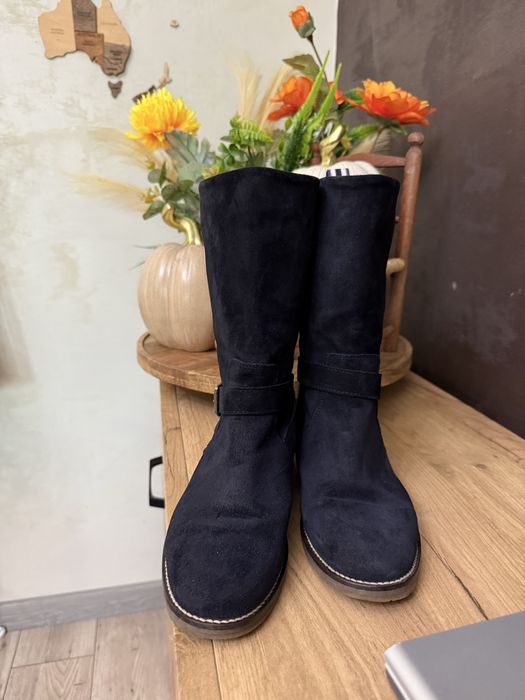 Tommy hilfiger 37 естествен велур кожа боти ботуши обувки