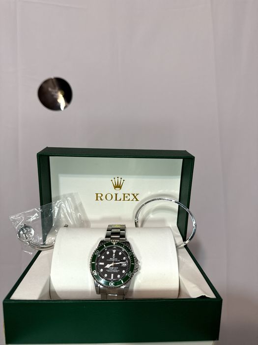 Ceas Rolex oyster perpetual Date argintiu Verde Negru Premium