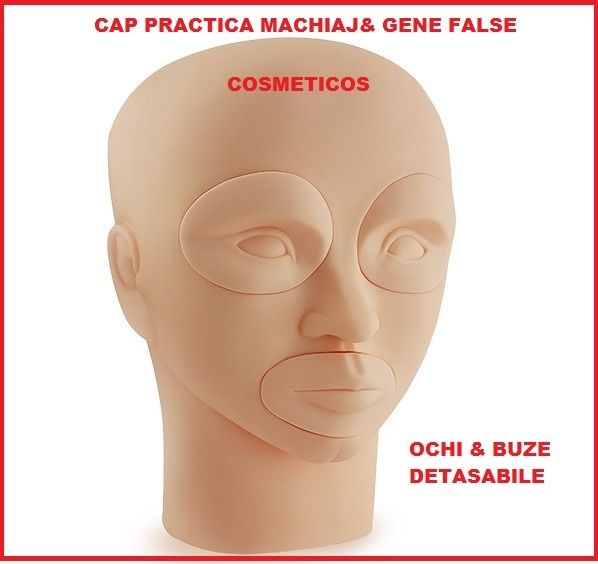 Cap practica machiaj/ cap practica gene false, ochi / buze detasabile