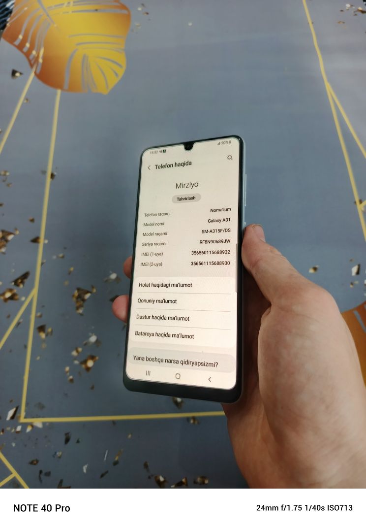 Samsung a31 sotiladi