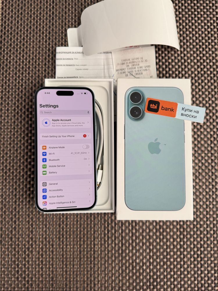 НОВ! /*ЛИЗИНГ*/ IPhone 16 128Gb Teal / 24М Гаранция