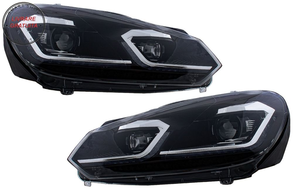 Faruri LED VW Golf 6 VI (2008-2013) Facelift G7.5 Look Silver Semnalizare Secventi- livrare gratuita
