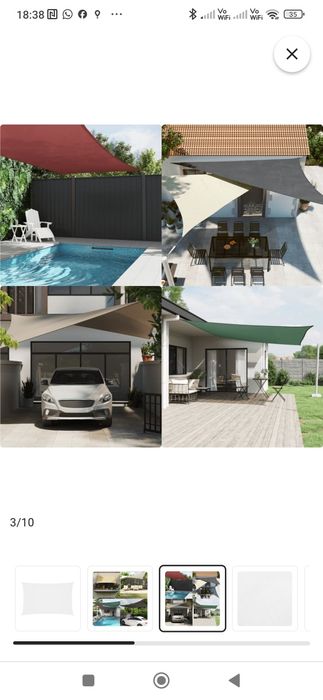 Vand parasolar  alb 4x7m