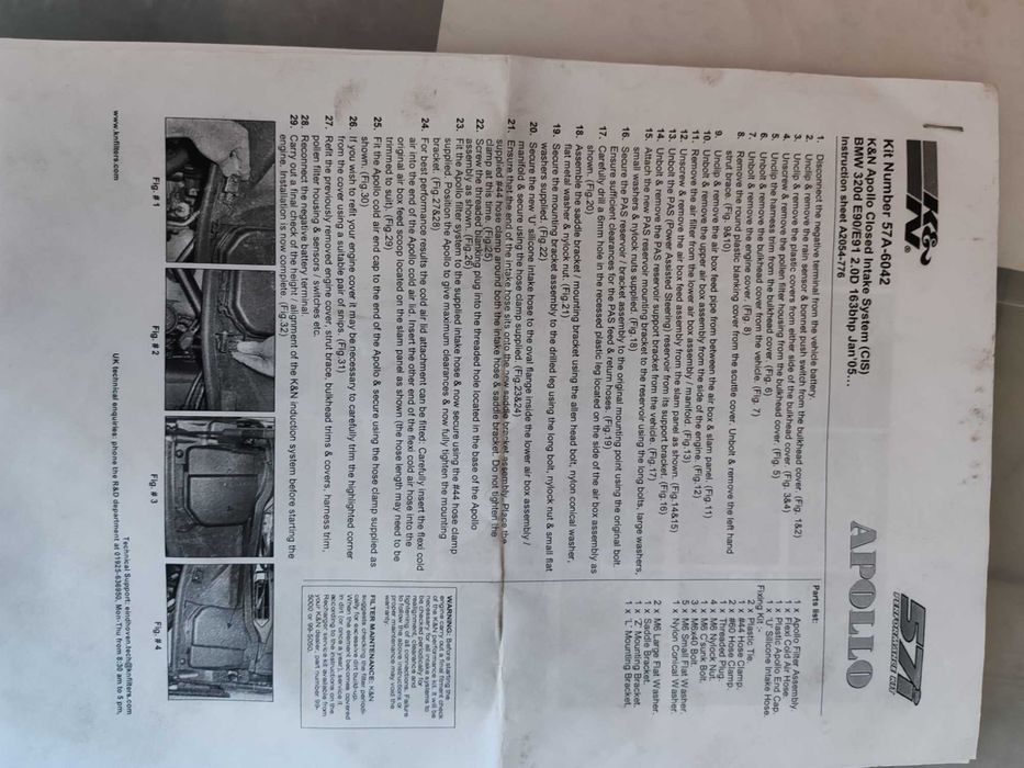 Спортна филтърна система K&N Filters 57A-6042 за BMW Серия 3