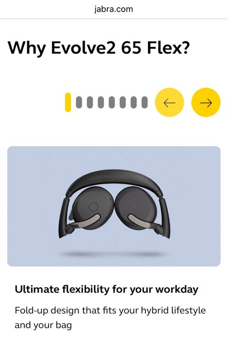 Casti stereo cu microfon Jabra Evolve2 65 Flex Link390c WIFI USBC Qi