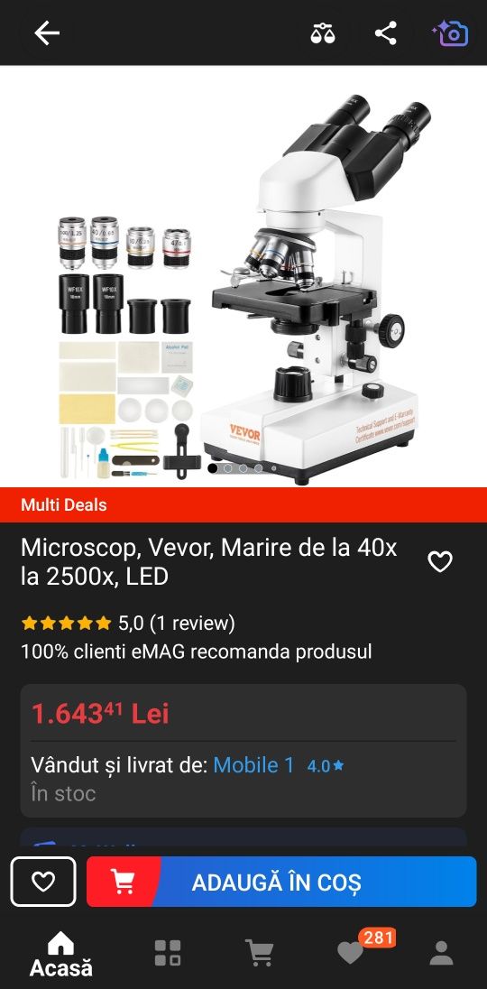 Microscop profesional 2500x vevor celule digital laborator analize