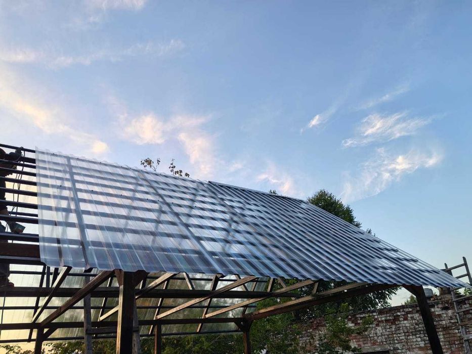 Поликарбонат, прозрачный шифер для навесов, кровли, заборов