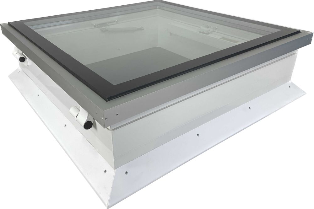 Зенитный фонарь электроуправлении с закаленным стеклом и стеклопакетом