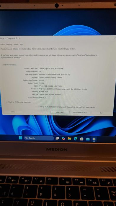 Medion 15.6" Ryzen 5 / 8GB RAM / 512GB SSD / Windows 11