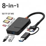 Cititor 8in1 card reader USB / USB-C carduri micro SD SD CF MS Pro Duo