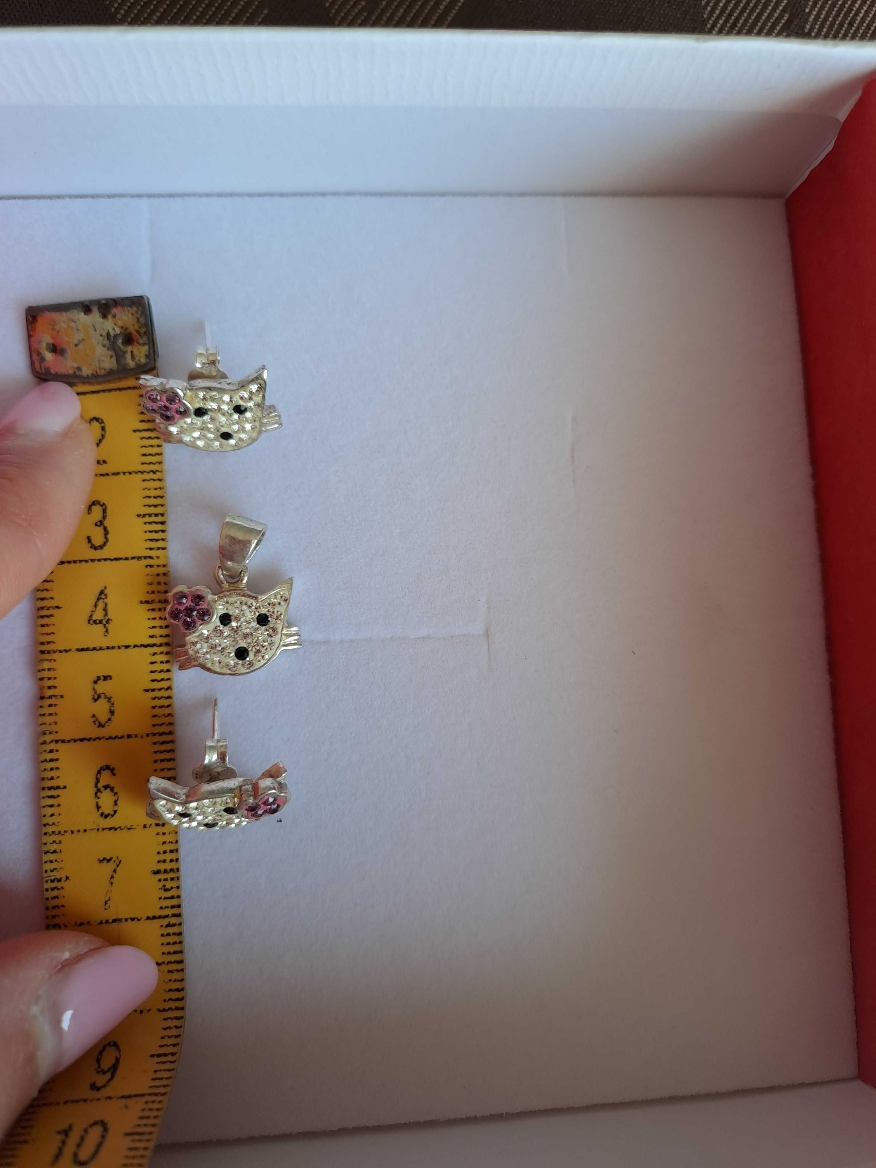 Set argint accesorii swarovski Hello Kitty