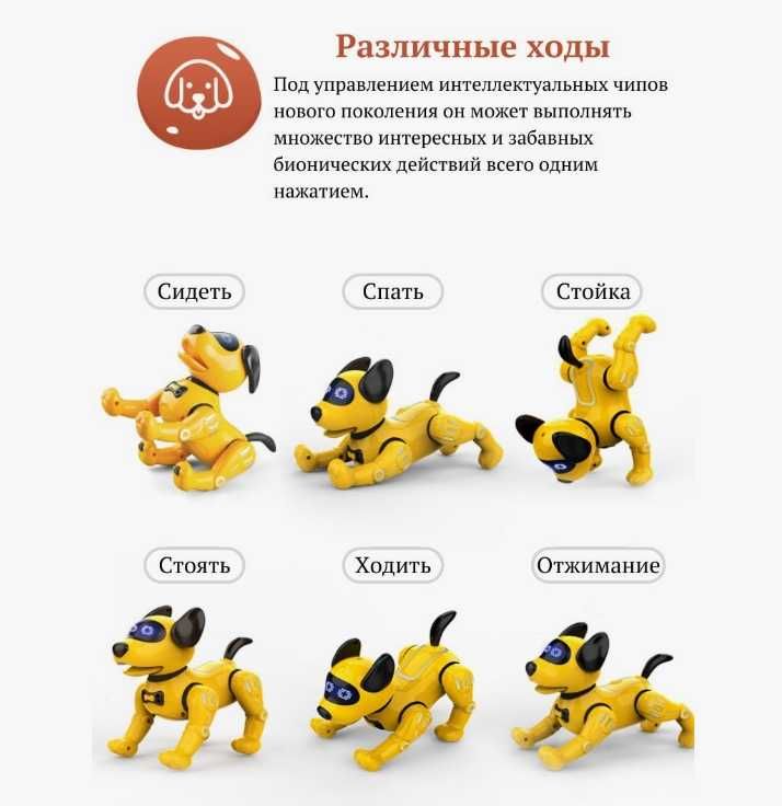 Робот собака щенок на пульте с эффектами Доставка