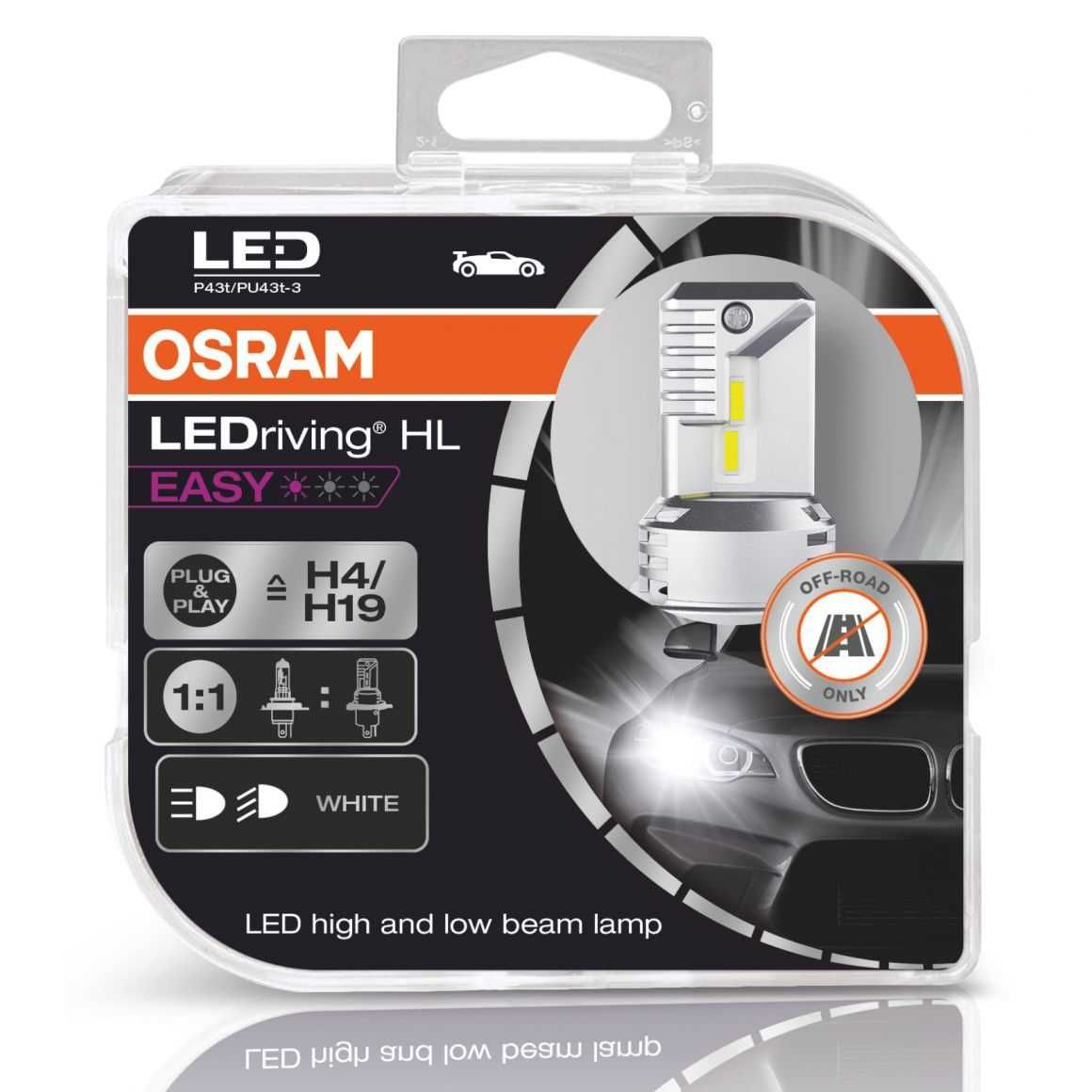 LED крушки за автомобил Osram LEDriving HL EASY, H4 / H19 с вентилатор