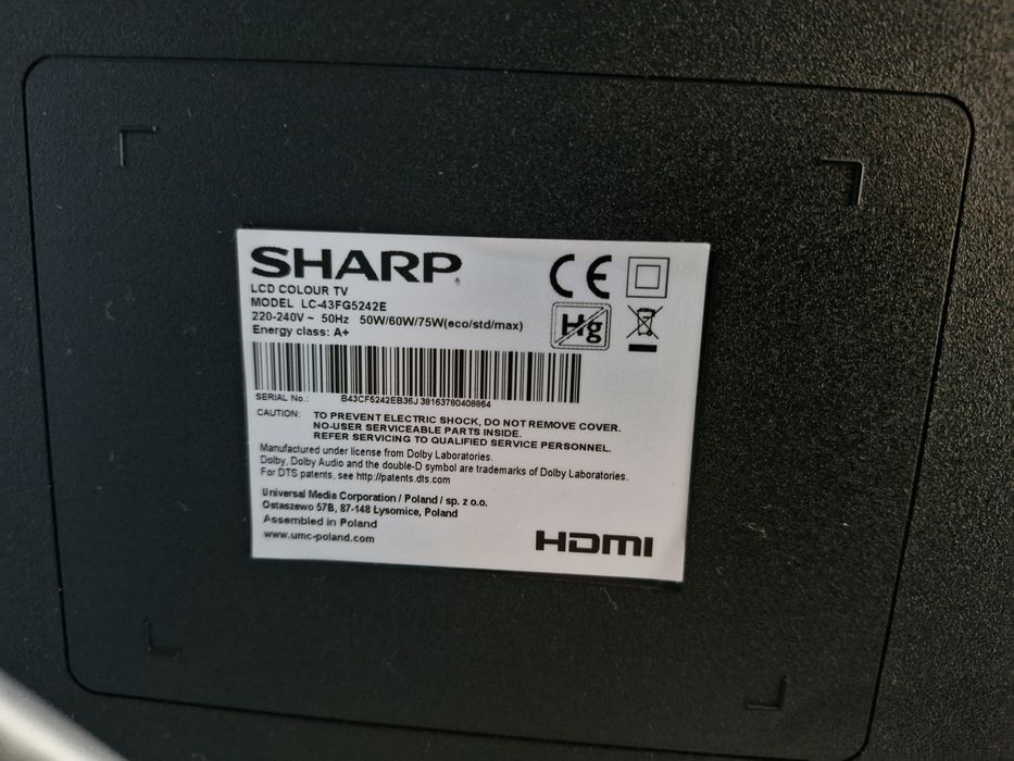 Televizor SMART led Sharp diag 43