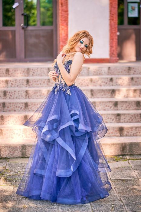 Бална Рокля тъмно синя