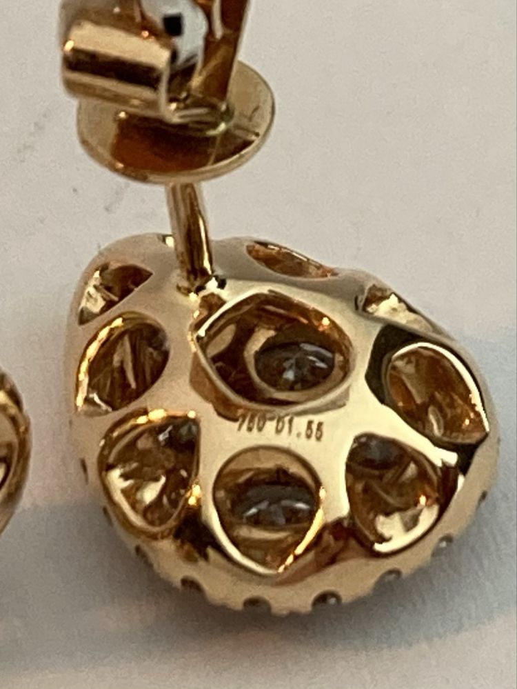 Cercei aur roz 18kt.cu diamante 1.55ct