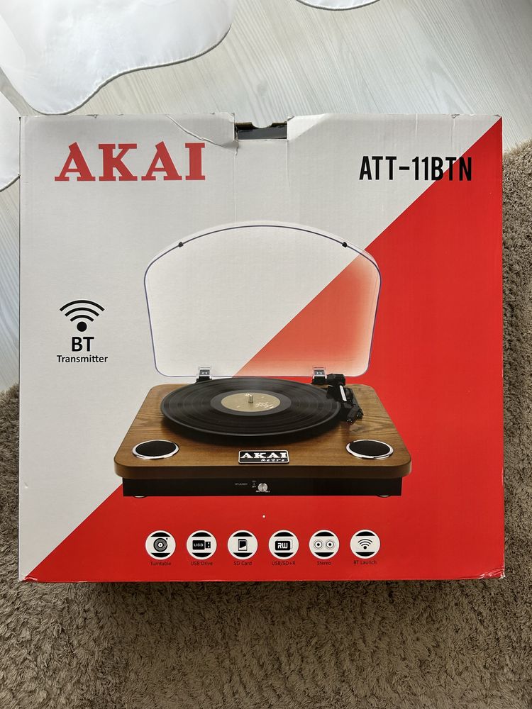 Pick-up AKAI ATT-11BTN, stereo, Bluetooth, difuzoare incorporate