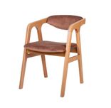 Scaun Nordic, lemn masiv fag, natur, lacuit, tapitat