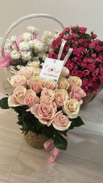 цветы астана 19 шт роз в капшо