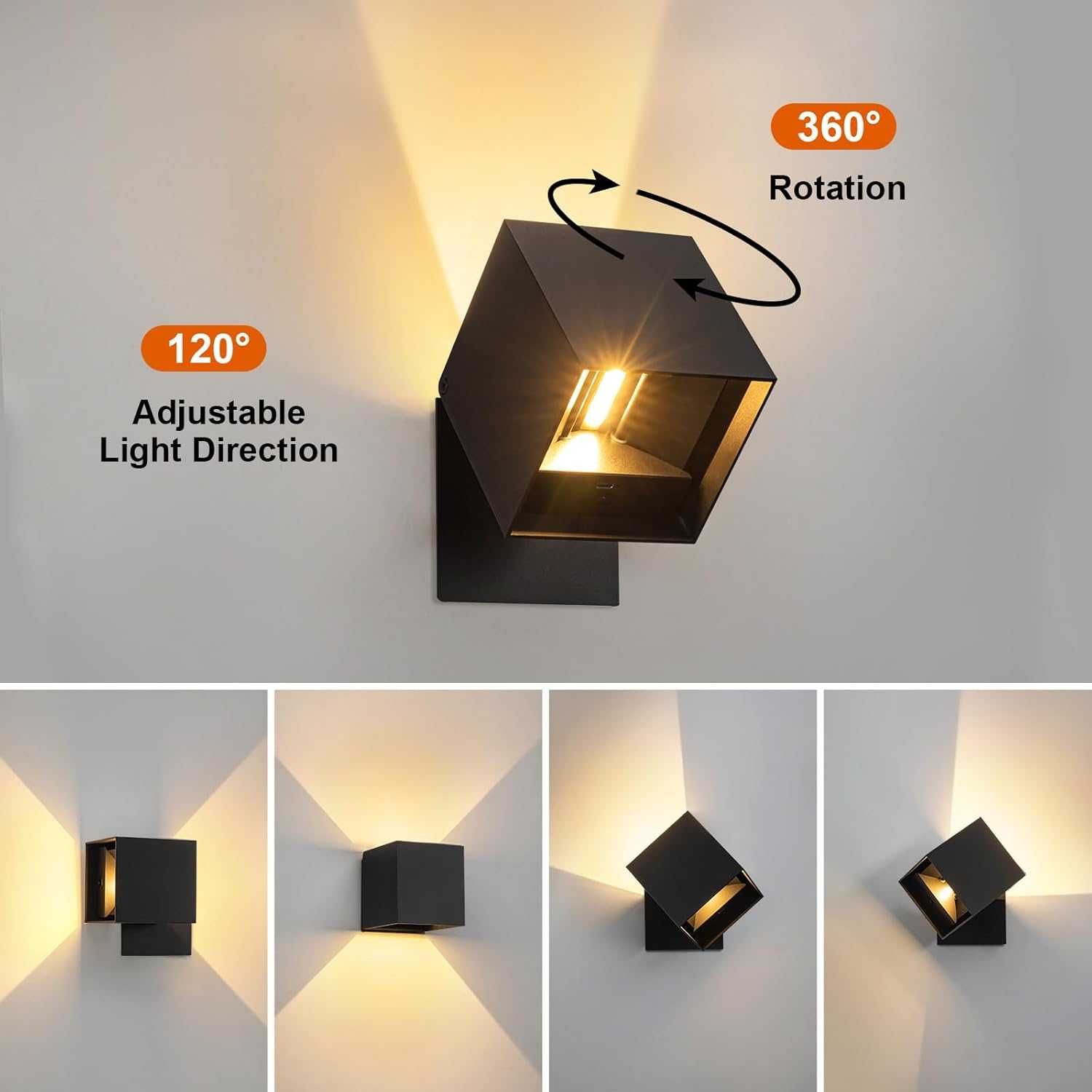 НОВА! Безжапна лампа, RGB, без пробиване, с USB зареждане