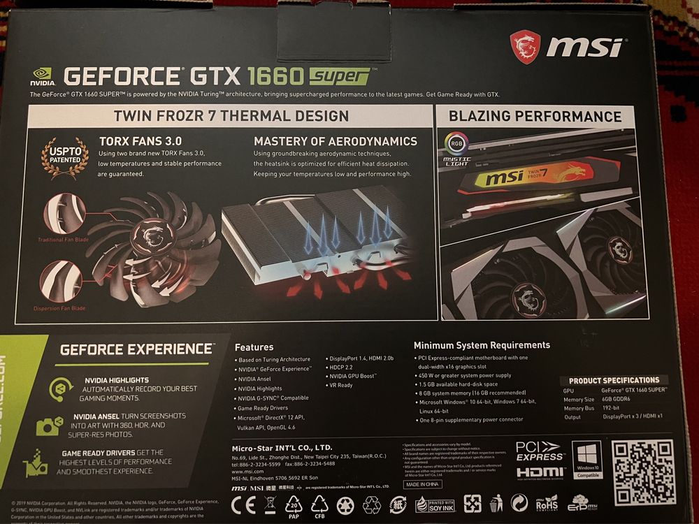 MSI GTX 1660 Super 6GB