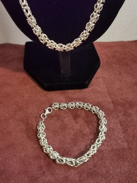 Set lanț și bratara argint 925 100 grame