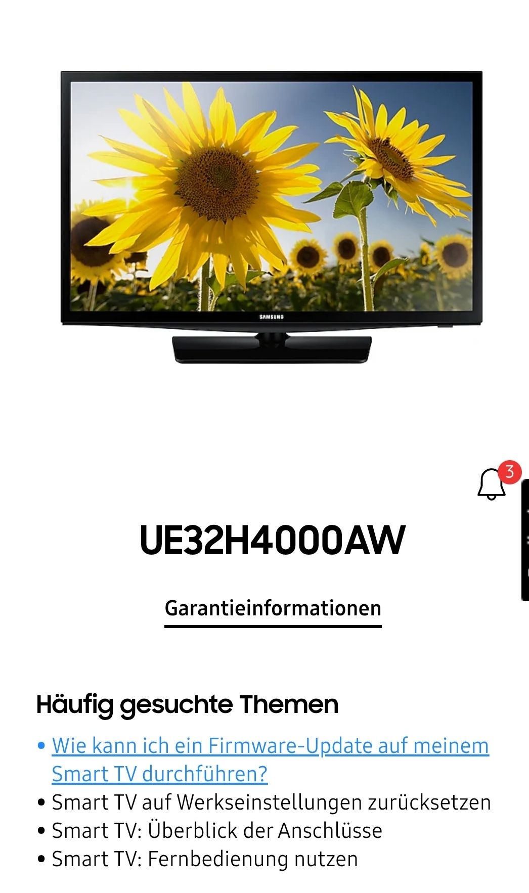 Samsung  model ue32h400aw