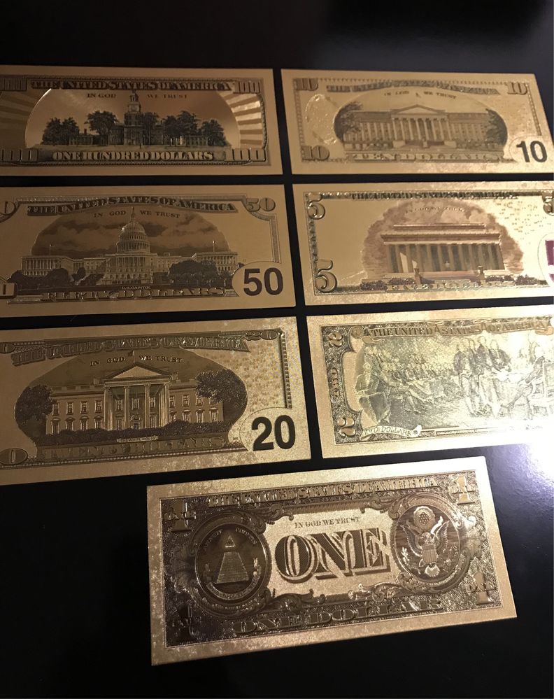 Ламинирани позлатени банкноти с 24 карата злато