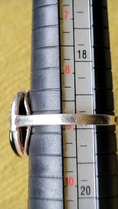 Set argint, cercei/inel si lant cu pandantiv, Onix si marcasite