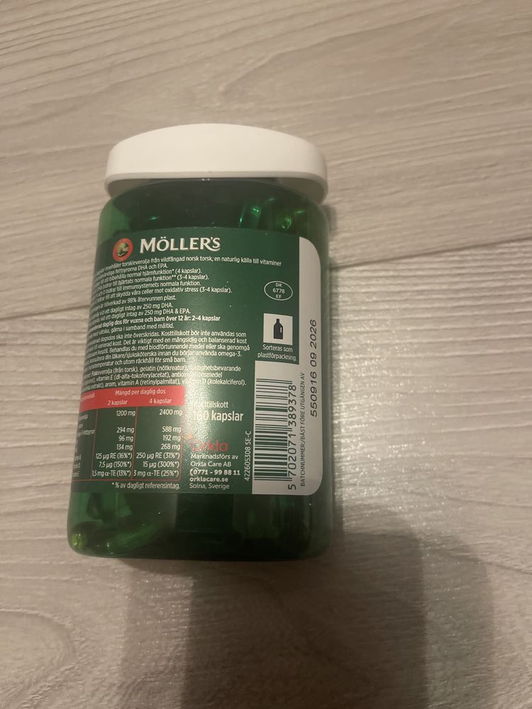 Omega 3 mollers ulei peste