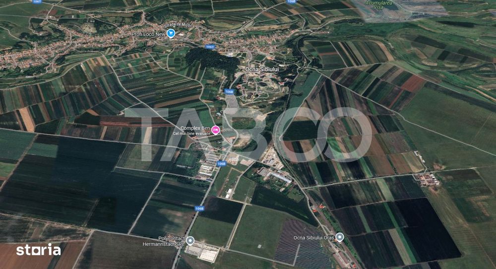 Teren de vanzare 1742 mp zona industriala constructie hala Ocna Sibiu