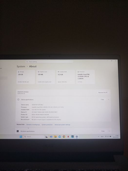Laptop Acer aspire i3