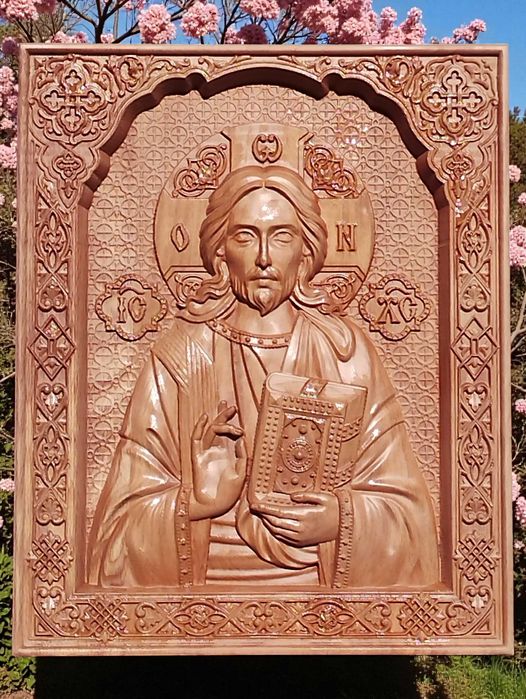 Икона на Свети Николай Чудотворец - авторска дърворезба - Промоция !!!