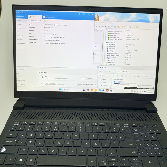 DELL G15/120Hz IPS/i7-11800H/RTX 3050/1TB NVMe/16GB DDR4