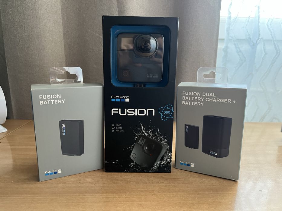 Gopro fusion 360 + 2 батерии и двойно зарядно!