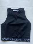 черен кроп топ келвин клайн calvin klein jeans