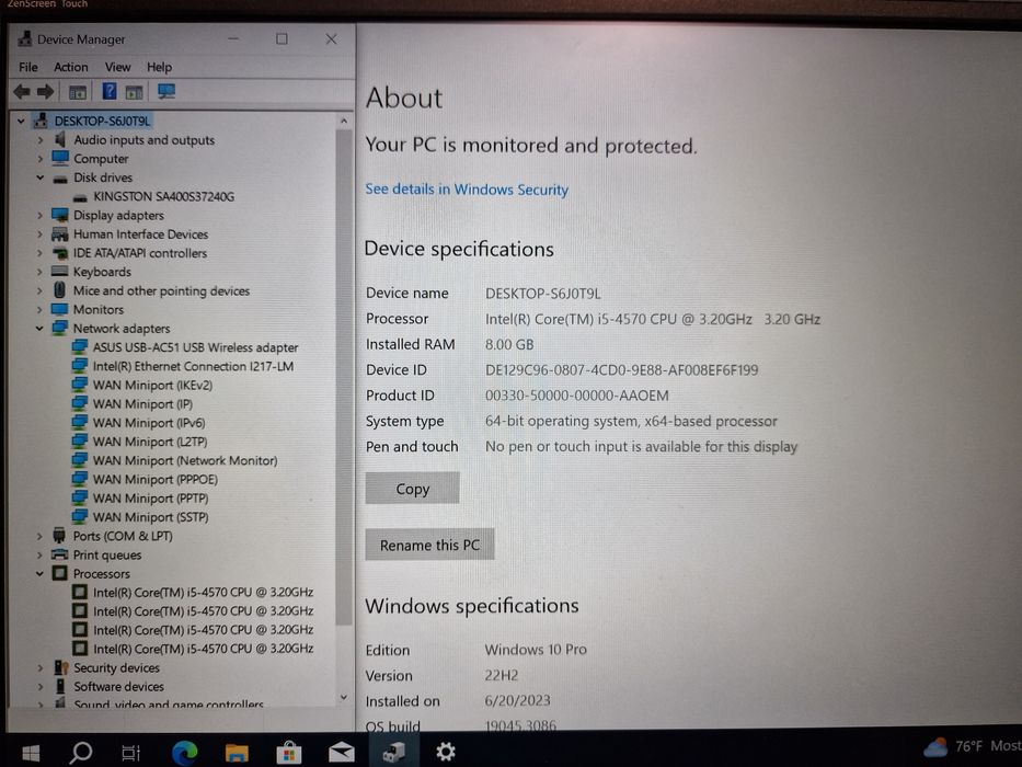 Calculator mic SFF HP EliteDesk 800, Intel i5-4570, 480GB SSD, 8GB RAM