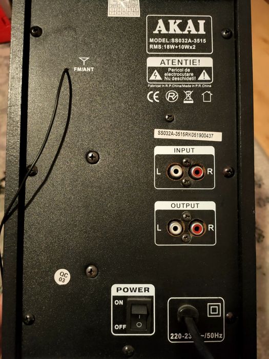 Akai SS032A-3515 2.1 bluetooth, USB, SD, radio, telecomanda