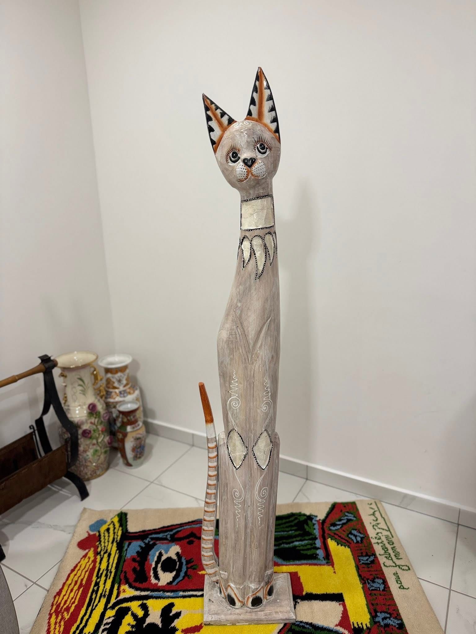 Дървена котка дърво /150см