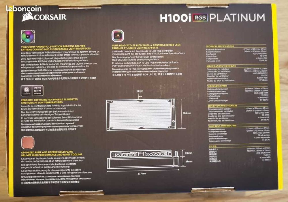 Cooler Procesor Corsair Hydro Series H100i RGB Platinum AMD/Intel