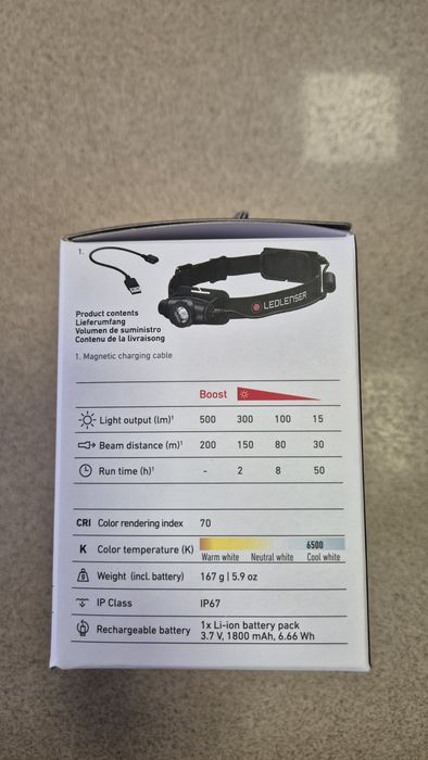 Lanterna frontala Ledlenser H5R Core, 500 lumeni