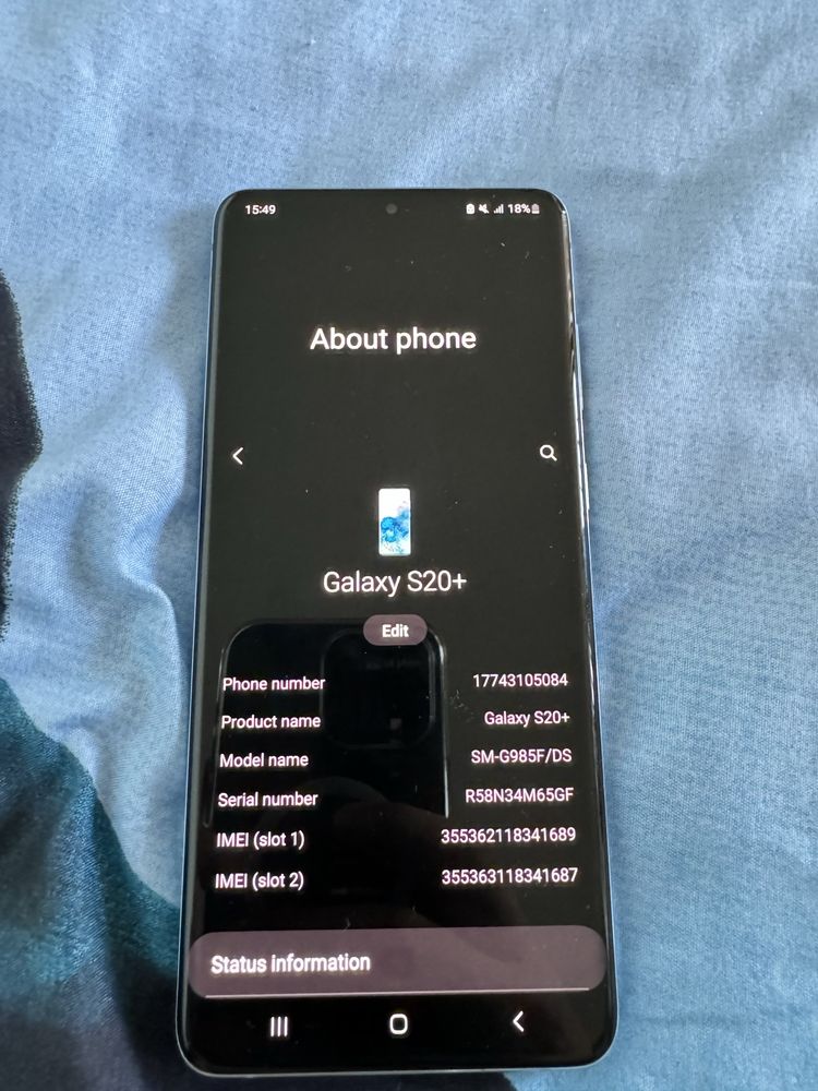 Samsung Galaxy s20+(plus) Blue 128gb