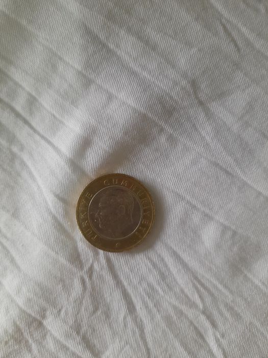 Срочно. Коллекционная, турецкая монета 1 лира, 2020г,1шт