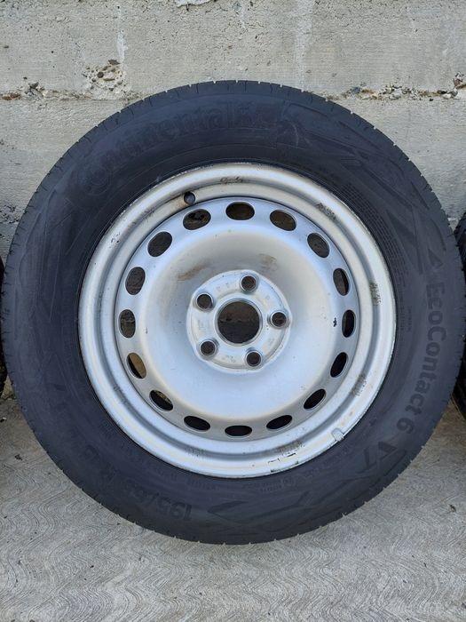 Jante tablă + cauciucuri continental eco contact 6 195 65 r15