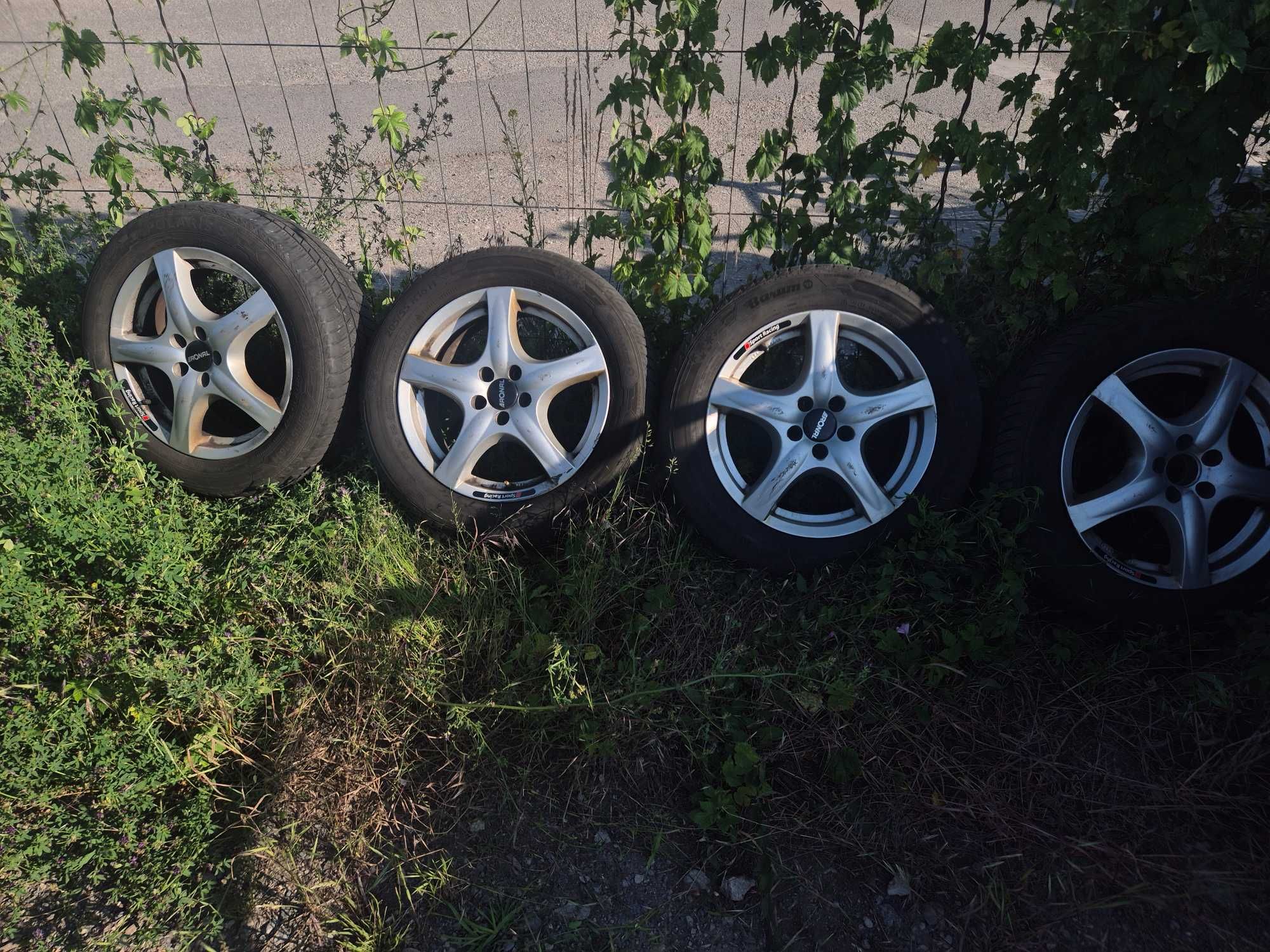 4 алуминиеви джанти RONAL 16 цола 5Х100 с гуми BARUM 205/55R16