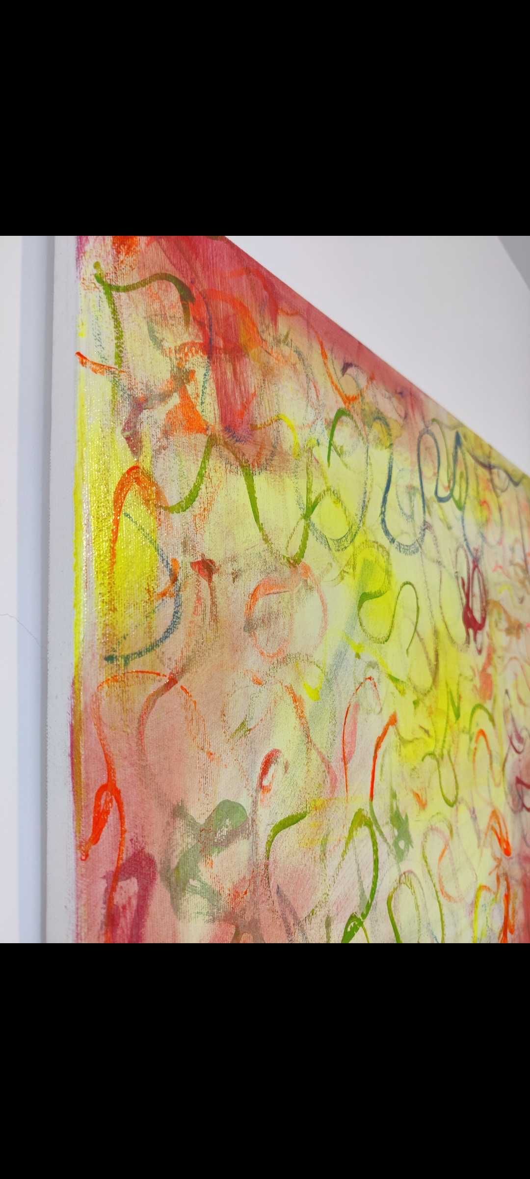 Tablou abstract colorat modern pe panza piesa de decor perete