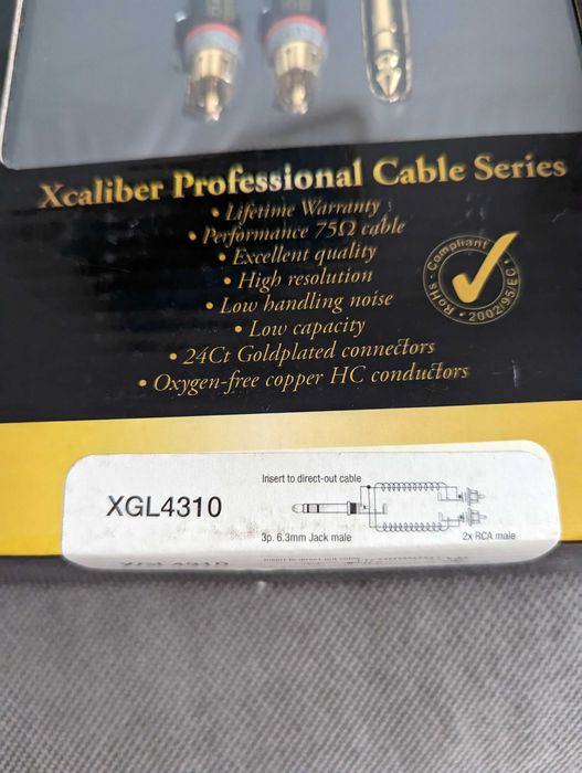 Cablu audio 2 RCA tata la Jack 6.3 stereo, 10 m , DAP-Audio XGL-4310