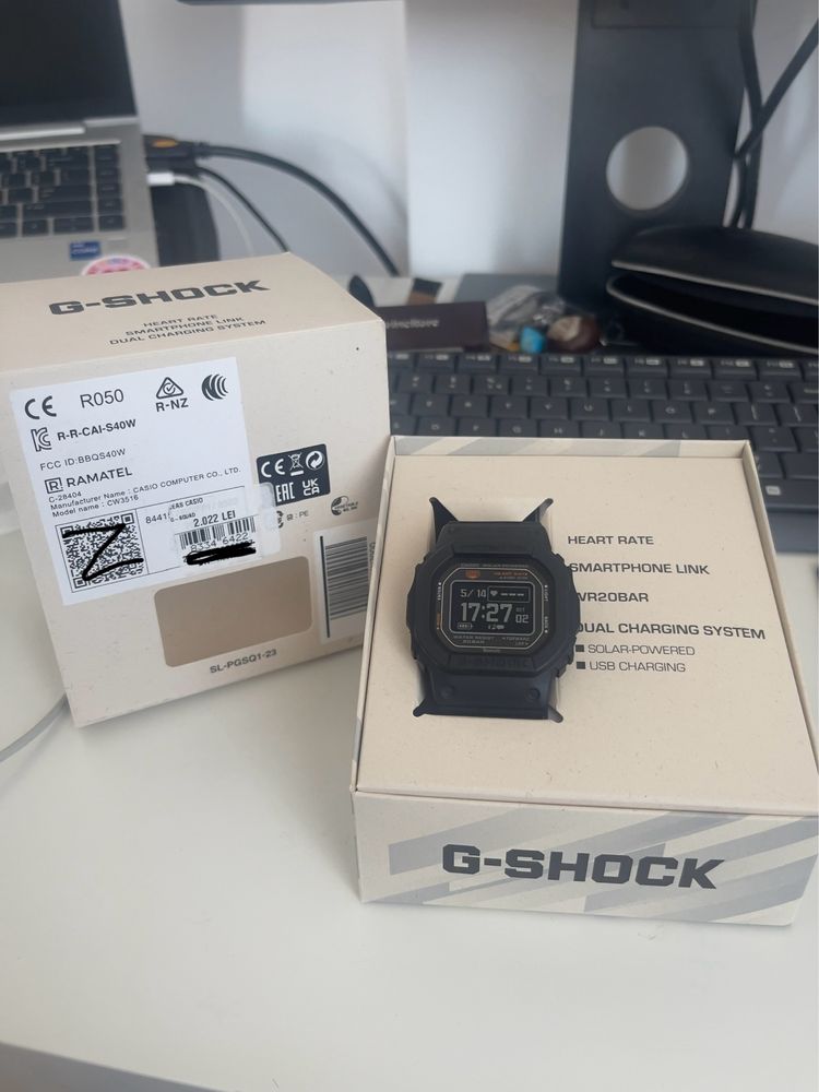 Ceas barbatesc G-Shock Smart watch DW-H5600 Black (nu iWatch, Samsung)